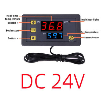 LCD Temperatuur display met controller 24V/DC