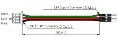 Gravity: 3-pins PH2.0 naar DuPont mannelijke connector digitale kabelpakket (30 cm)  10stuks FIT0896