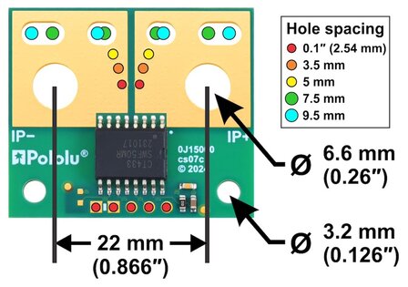 CT433-HSWF50DR TMR Current Sensor Large Carrier 0A to 50A, 3.3V Pololu 5338