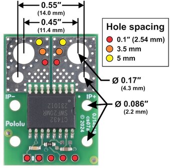 CT433-HSWF50DR TMR Current Sensor Compact Carrier 0A to 50A, 3.3V Pololu 5318