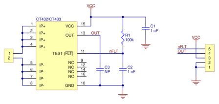 CT432-HSWF50MR TMR Current Sensor Compact Carrier -50A to +50A, 5V Pololu 5302