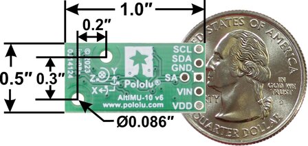 AltIMU-10 v6 Gyro, Accelerometer, Compass, and Altimeter LSM6DSO, LIS3MDL, LPS22DF  Pololu 2863