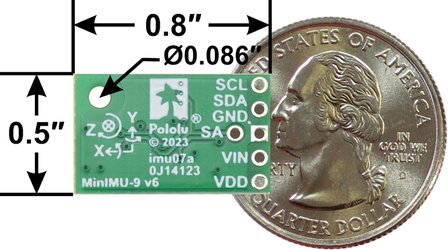 MinIMU-9 v6 Gyro, Accelerometer, and Compass LSM6DSO and LIS3MDL Carrier Pololu 2862