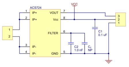 ACS724LLCTR-30AB Current Sensor Carrier -30A to +30A Pololu 4047