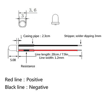 Knipper Led 3mm Blinking met kabel 12V - 10 stuks