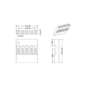 Dupont stekker Behuizing  1pin 25 stuks