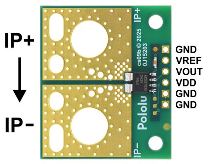 ACS37030LLZATR-065B3 Stroomsensor &ndash; Grote Carrier, Nauwkeurige Meting van -65A tot +65A Pololu 5235