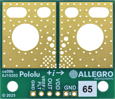 ACS37030LLZATR-065B3 Stroomsensor &ndash; Grote Carrier, Nauwkeurige Meting van -65A tot +65A Pololu 5235