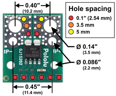 ACS37030LLZATR-020B3 Stroomsensor &ndash; Compact Carrier -20A tot +20A, 3.3V, Pololu 5230