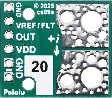 ACS37030LLZATR-020B3 Stroomsensor &ndash; Compact Carrier -20A tot +20A, 3.3V, Pololu 5230