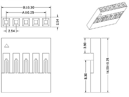 Pololu 0.1&quot; (2.54mm) Krimpconnectorbehuizing: 1x3-Pin 25-Pack Pololu-1902