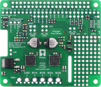 Dual TB9051FTG Motor Driver voor Raspberry Pi (Assembled) Pololu 2762