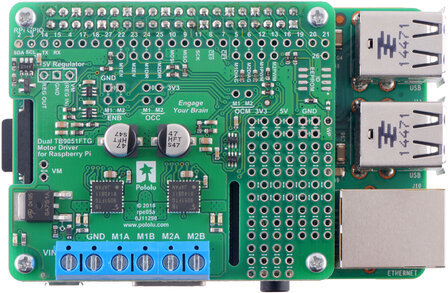 Dual TB9051FTG Motor Driver voor Raspberry Pi (Assembled) Pololu 2762