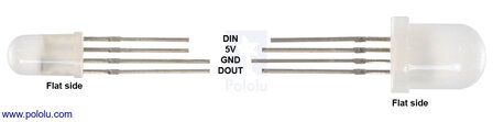 Addressable Through-Hole 5mm RGB LED met Diffuse Lens, WS2811 Driver (10-Pack) Pololu 2535