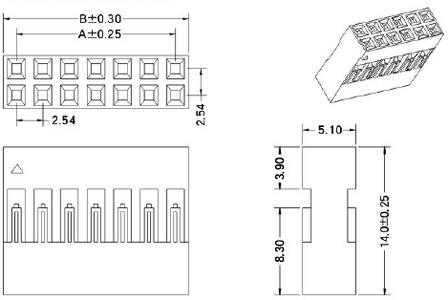 Dupont (2.54mm) Crimp Connector Housing: 2x18-Pin 5-Pack Pololu-1990