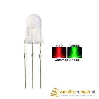 5mm led Bi-Color Red Green Common Anode Diffused