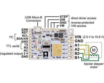 Tic T834 USB Multi-Interface Stepper Motor Controller Pololu 3132