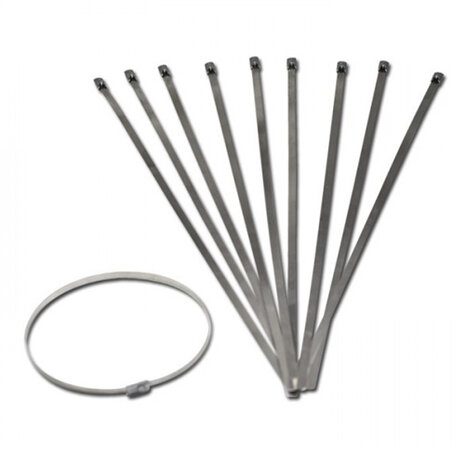 Tie wraps - RVS - 10 stuks - Lengte: 100 mm - Breedte: 4.6 mm - Roestvrij staal - Tie wrap - Kabelbinder - Tie-wrap