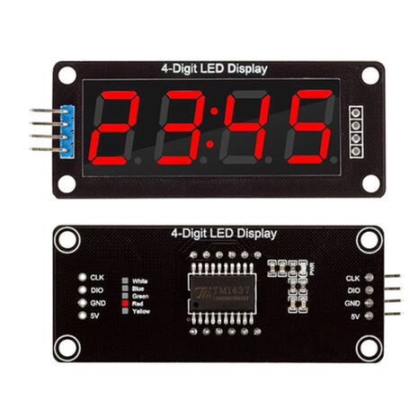 0,56 inch TM1637 zeven segmenten display module  Rood geschikt voor Arduino 