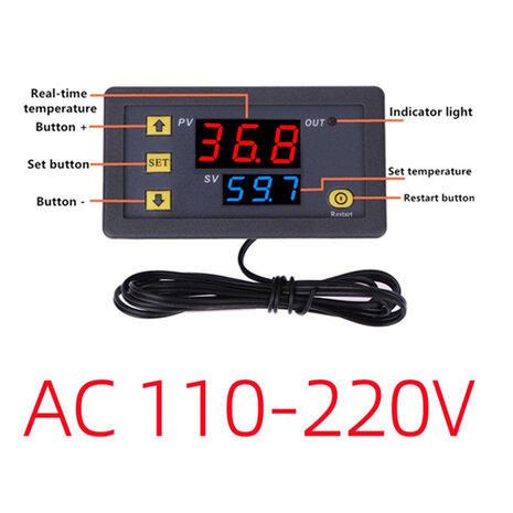 LCD Temperatuur display met controller 220V