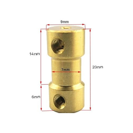 Messing As koppeling 4mm naar 4mm 