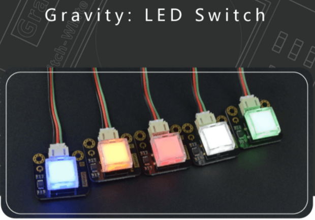 Gravity: LED-schakelaar vierkant voor Arduino / micro:bit  DFR0789