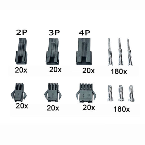 JST SM 2.54 connector Assortiment box 60-sets  