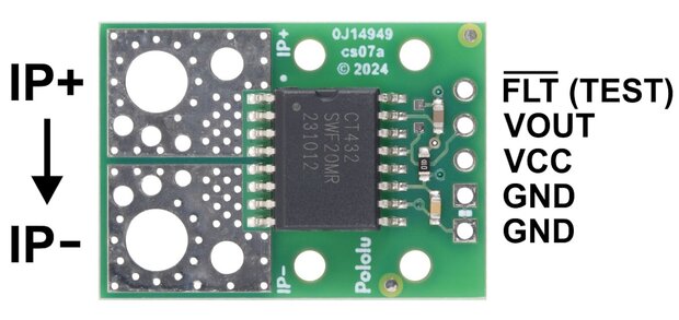 CT433-HSWF70MR TMR Current Sensor Compact Carrier -70A to +70A, 3.3V Pololu 5315