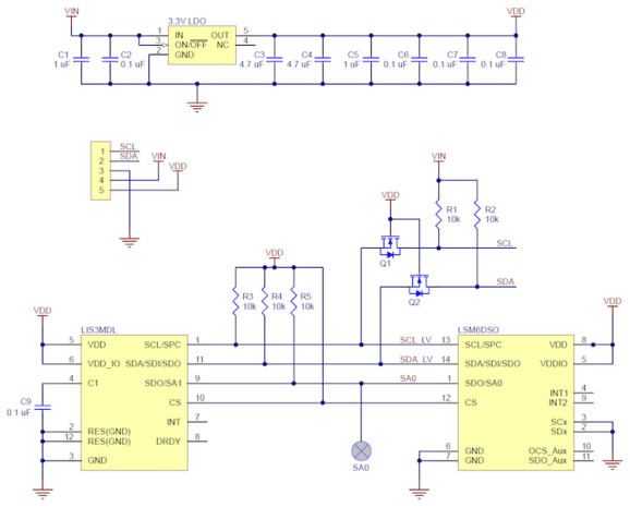 MinIMU-9 v6 Gyro, Accelerometer, and Compass LSM6DSO and LIS3MDL Carrier Pololu 2862