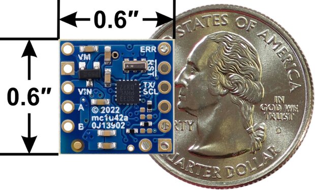 Motoron M1U256 enkele seriële motorcontroller (header pinnen gesoldeerd) Pololu 5062