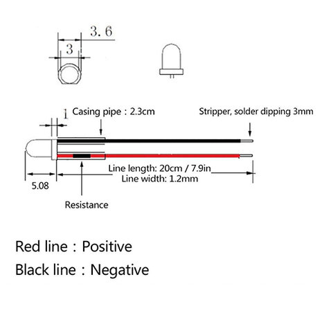 Knipper Led 3mm Blinking met kabel 12V - 10 stuks