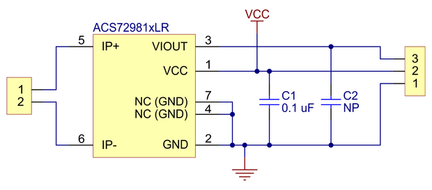 ACS72981ELRATR-200B3 Current Sensor Large Carrier -200A to +200A, 3.3V Pololu 5281