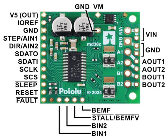 Pololu High-Power Stepper Motor Driver 36V8 – 8A, 6.5V-50V, Pololu 3731