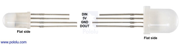 Pololu Addressable Through-Hole 8mm RGB LED met Diffuse Lens, WS2811 Driver (10-Pack) Pololu 2536