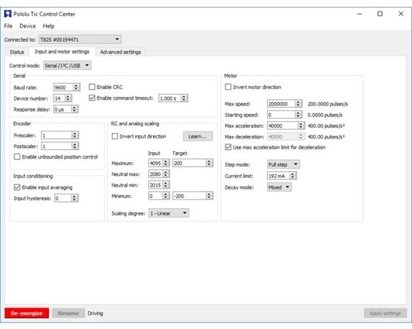 Tic T834 USB Multi-Interface Stepper Motor Controller Pololu 3132